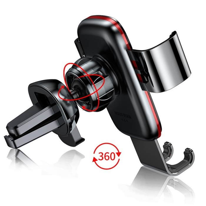 Suport gravitational telefon BASEUS Metal Age pentru ventilatie (negru) SUYL-D01 [2]