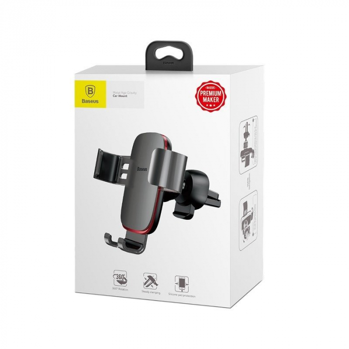 Suport gravitational telefon BASEUS Metal Age pentru ventilatie (gri) SUYL-D0G [7]