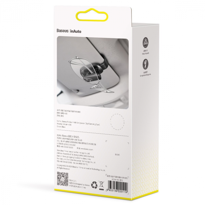 Suport universal pentru ochelari BASEUS Platinum Negru (prindere clema) ACYJN-B01 [8]