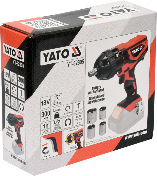 Surubelnita de Impact YATO, 1/2 inch, 18V, 300Nm (fara acumulator si incarcator) [5]