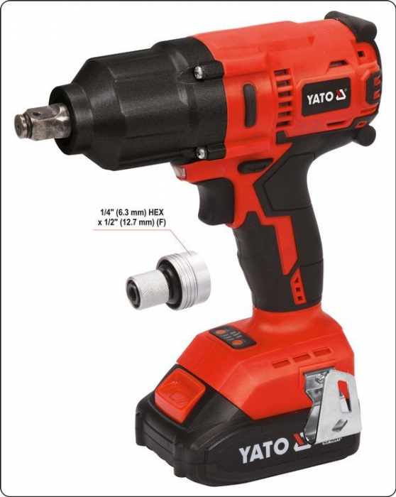 Surubelnita de impact YATO, 1/2, 18V, 1 X 3Ah, Li-Ion, 700Nm [7]