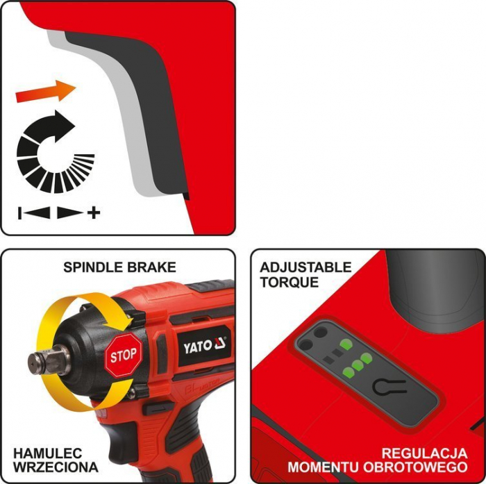 Surubelnita de impact YATO, 1/2, 18V, 1 X 3Ah, Li-Ion, 250Nm [8]