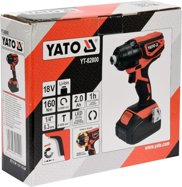 Surubelnita de impact YATO, 1/4, 18V, 1 X 2Ah, Li-Ion, 160Nm [3]