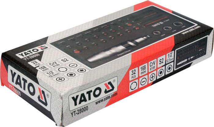 Surubelnita de impact YATO metalica 1/2 CrV 168mm 32 piese [4]