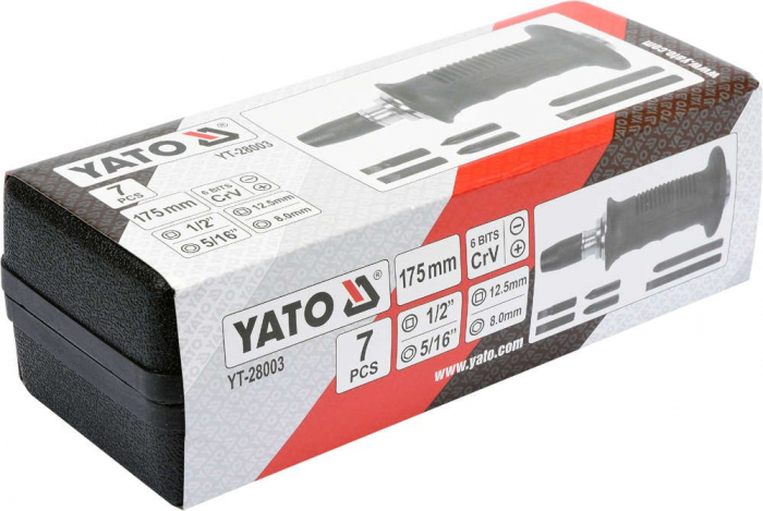 Surubelnita de impact YATO maner plastic CrV 175mm 7 piese [5]