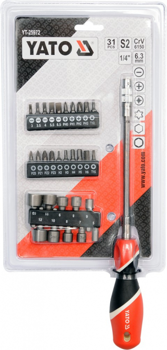 Set YATO surubelnita flexibila + biti 215mm 31buc [2]