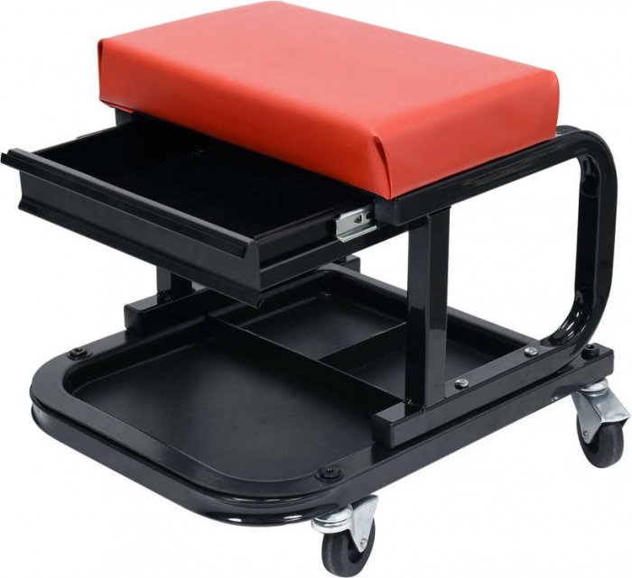 Taburet Service YATO, Cadru metal, sertar si tava scule, 440x360x390 mm [2]