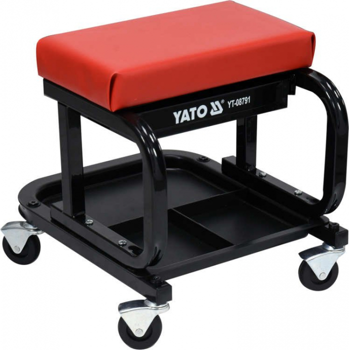 Taburet Service YATO, Cadru metal, sertar si tava scule, 440x360x390 mm [4]