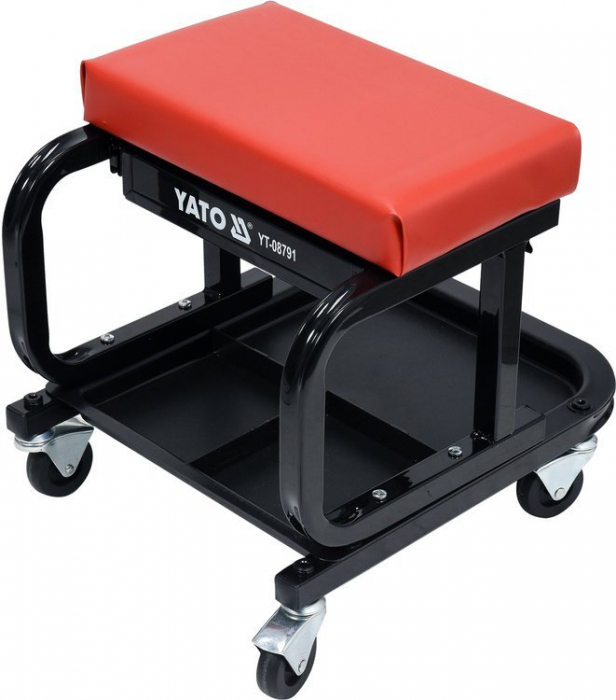 Taburet Service YATO, Cadru metal, sertar si tava scule, 440x360x390 mm [3]