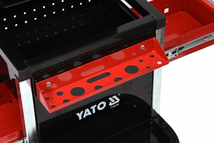 Taburet Service YATO, Cadru metal, 2 sertare si tava scule, 530x470x360 mm [5]