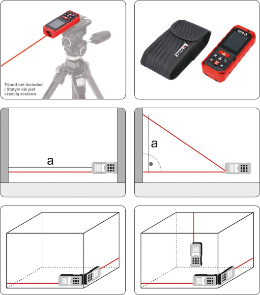Telemetru cu laser YATO, 0.2 - 40m [5]