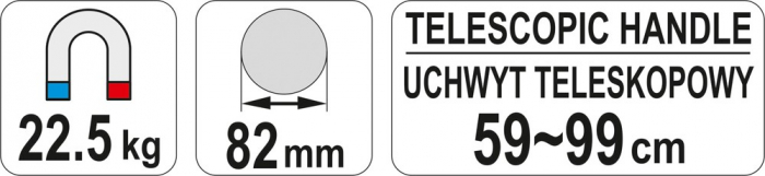 Telescop magnetic YATO 590 - 990mm 22.5kg 82mm [3]