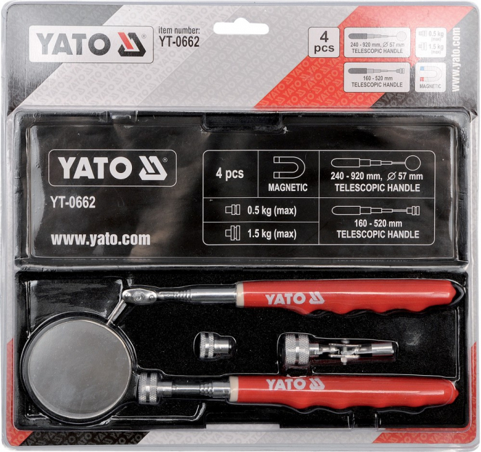 Set control YATO oglinda + telescop magnetic 4buc [4]
