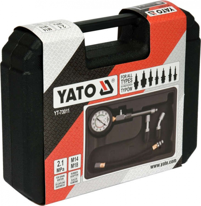 Kit manometru compresie YATO, pentru motoarele cu aprindere prin scanteie, 5 pcs [4]