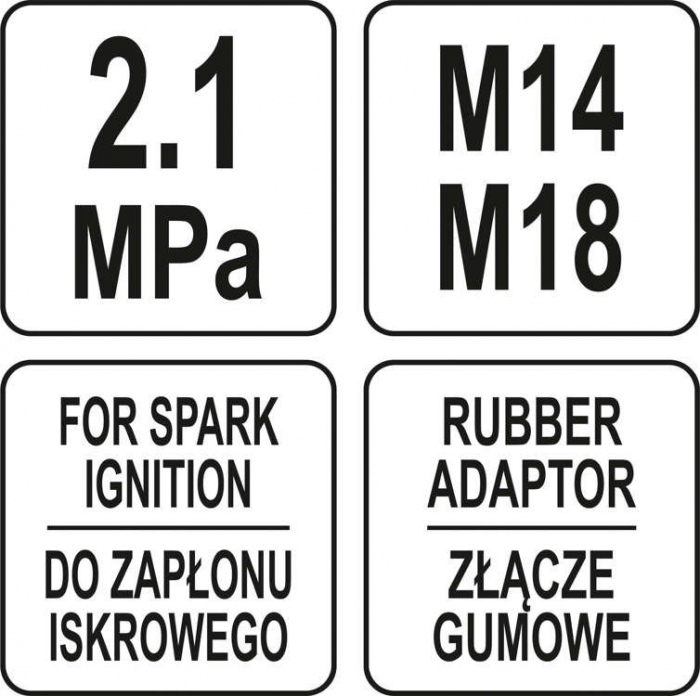 Kit manometru compresie YATO, pentru motoarele cu aprindere prin scanteie, 5 pcs [6]