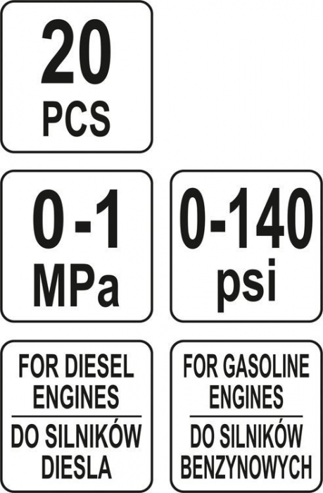 Set manometru pompa injectie carburant YATO 20buc [2]