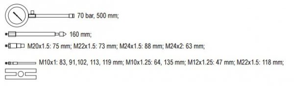 Tester compresie YATO, pentru motor diesel, 16buc [4]