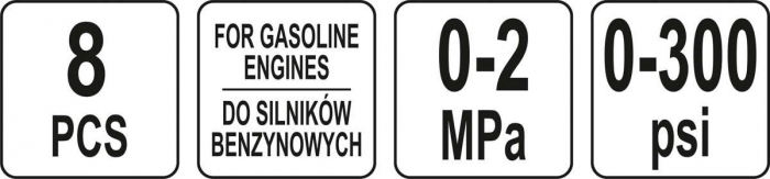 Tester compresie YATO, pentru motor benzina, 8buc [5]