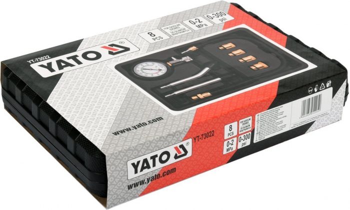 Tester compresie YATO, pentru motor benzina, 8buc [4]