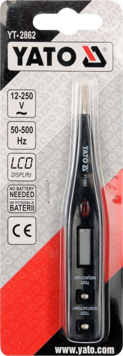 Tester digital tensiune YATO LCD LED 12-250V 130mm [2]