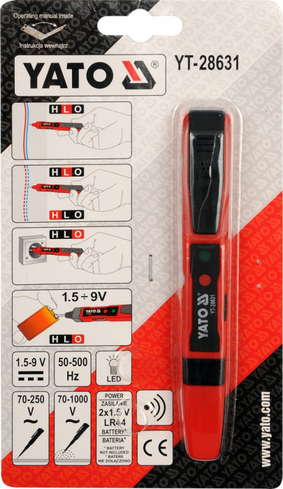 Tester digital tensiune YATO universal 70-1000V 140mm [2]