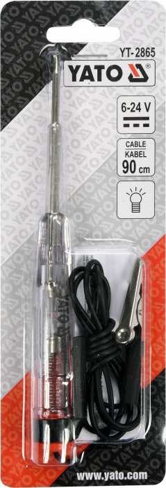 Tester tensiune YATO pentru circuite auto 6-24V cablu 90cm [3]