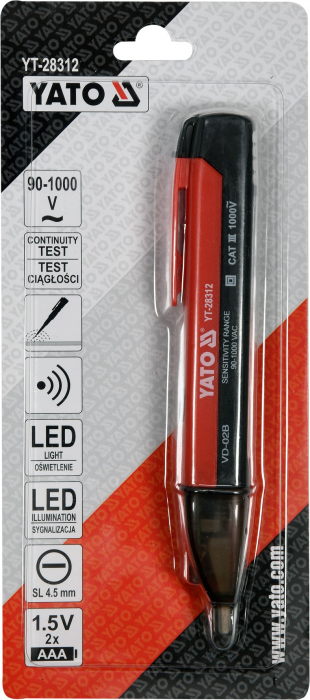 Tester tensiune YATO LED 90-1000V 150mm 4.5mm [4]
