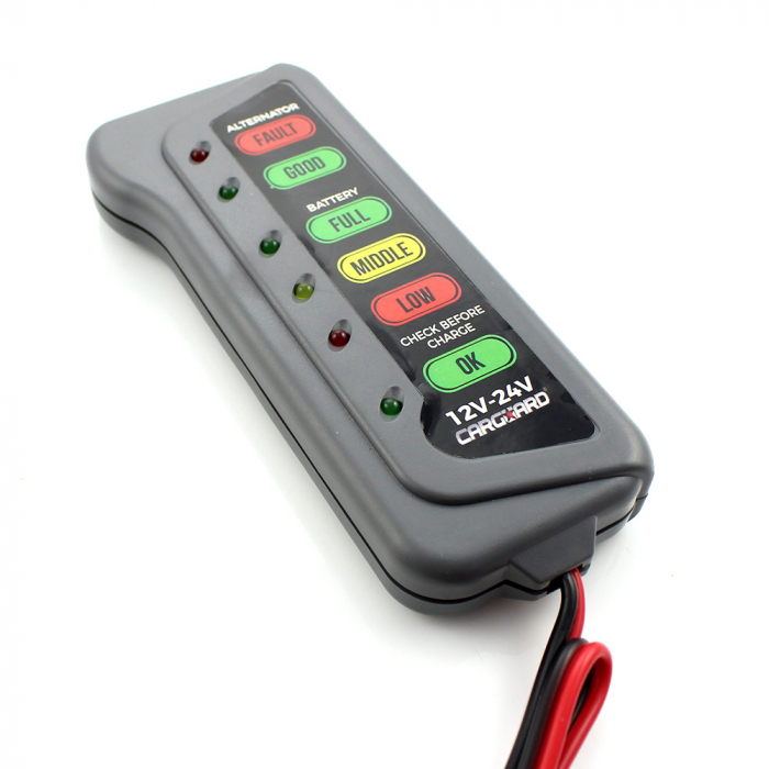 Tester pentru baterie și alternator / 12V – 24V / cu indicatori LED - CARGUARD [2]