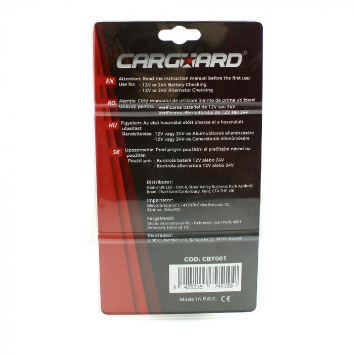 Tester pentru baterie și alternator / 12V – 24V / cu indicatori LED - CARGUARD [5]