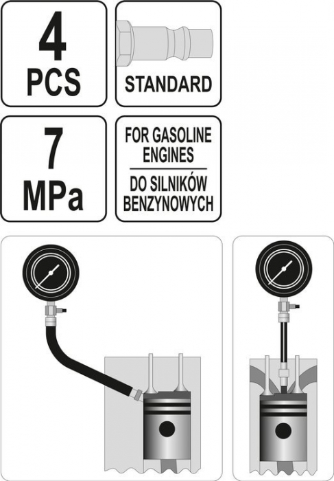 Tester scurgeri cilindrii motor benzina YATO 4buc [5]