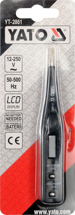 Tester digital tensiune YATO LCD 12-250V 130mm [2]