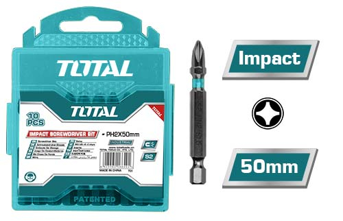 Set TOTAL 10 biti de impact PH2x50mm