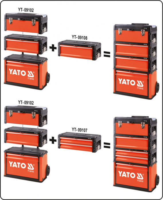 Troler pentru scule YATO 3 sertare 520X320X720mm [2]