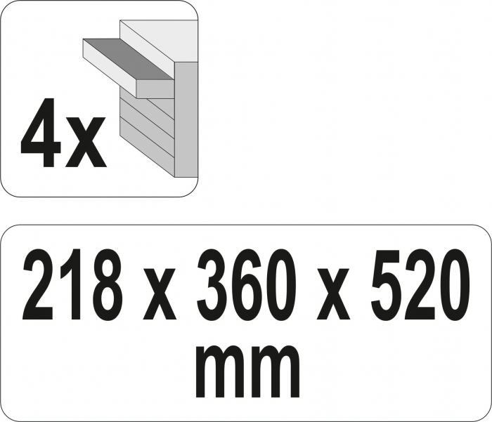 Cutie scule metalica YATO 4 sertare 218x360x520mm [6]