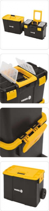 Troler scule VOREL PP/ABS 2 sectiuni 460x260x625/830 mm [16]