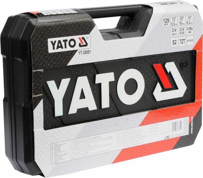 Trusa chei tubulare + antrenor YATO 1/2-3/8-1/4 129buc CrV [5]