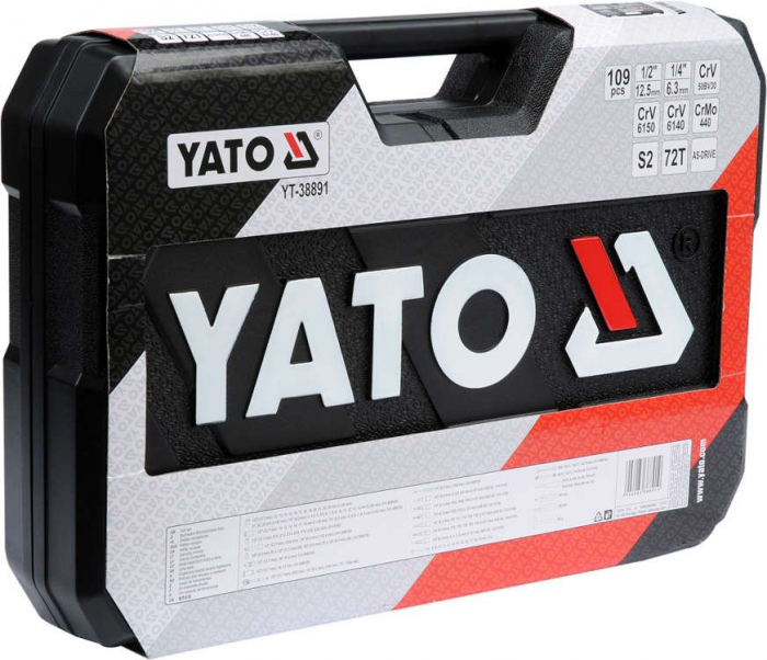 Trusa chei tubulare + antrenor YATO 1/2-1/4 109buc CrV [5]