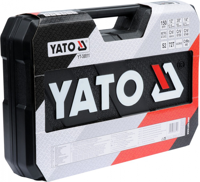 Trusa chei tubulare profesionala YATO 150buc 1/4-3/8-1/2 CrV-CrMo [4]