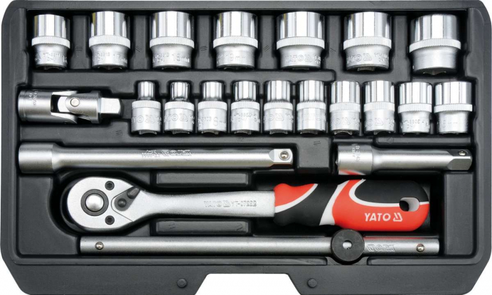 Trusa chei tubulare YATO 3/8 CrV 22 piese [2]