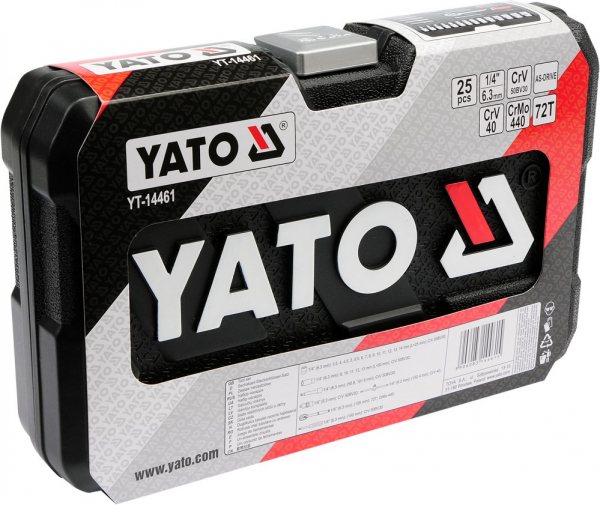 Trusa chei tubulare YATO, antrenor cu clichet, 1/4", 25buc [3]