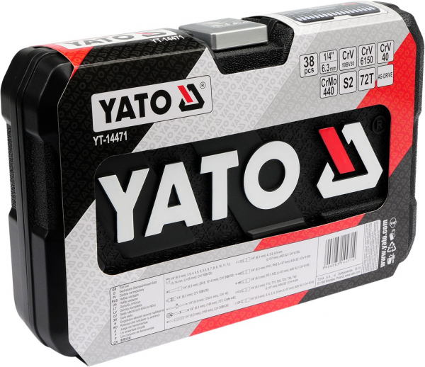 Trusa chei tubulare YATO, antrenor cu clichet, 1/4", 38buc [3]