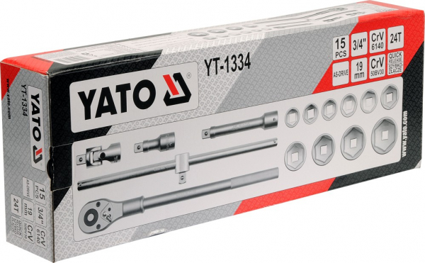 Set de Chei Tubulare YATO, Hexagonale, CR-V, 3/4 inch, 15buc [3]