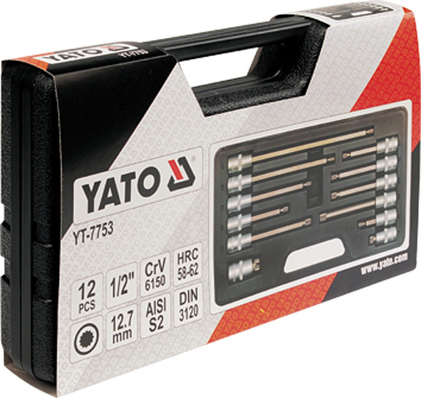 Trusa de tubulare Yato, biti torx, CrV, 12buc [2]