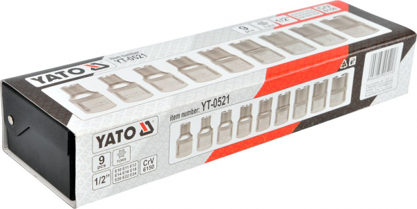 Trusa de tubulare YATO, E10-E24, 1/2, CrV, 9buc [5]