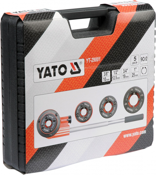 Trusa filiere YATO, pentru tevi, 3/8 - 1/2 - 3/4 - 1 tol, 5buc [4]