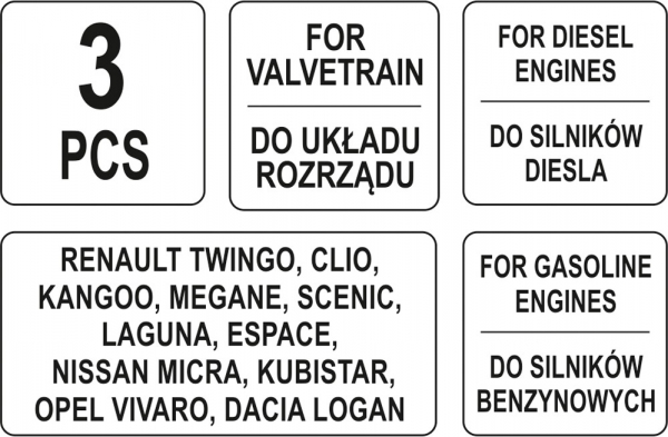 Trusa reglat YATO, pentru distributie motor diesel, 3buc [5]