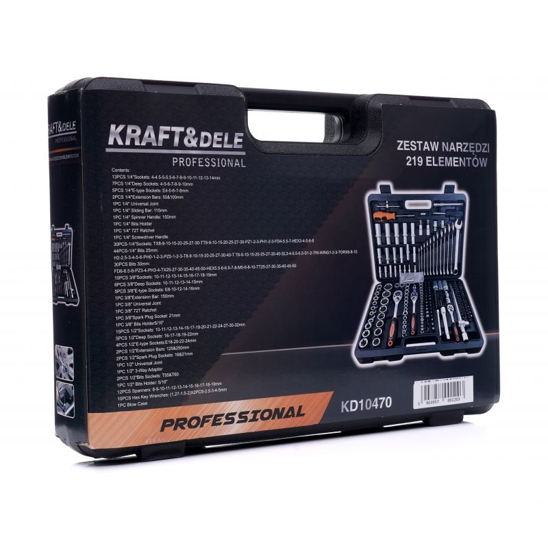 Trusa Scule Chei Si Tubulare KRAFT&DELE 1/4-3/8-1/2, 219 piese KD10470 [7]