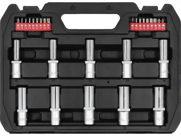 Trusa tubulare 1/2-1/4 CrV YATO 60buc [3]
