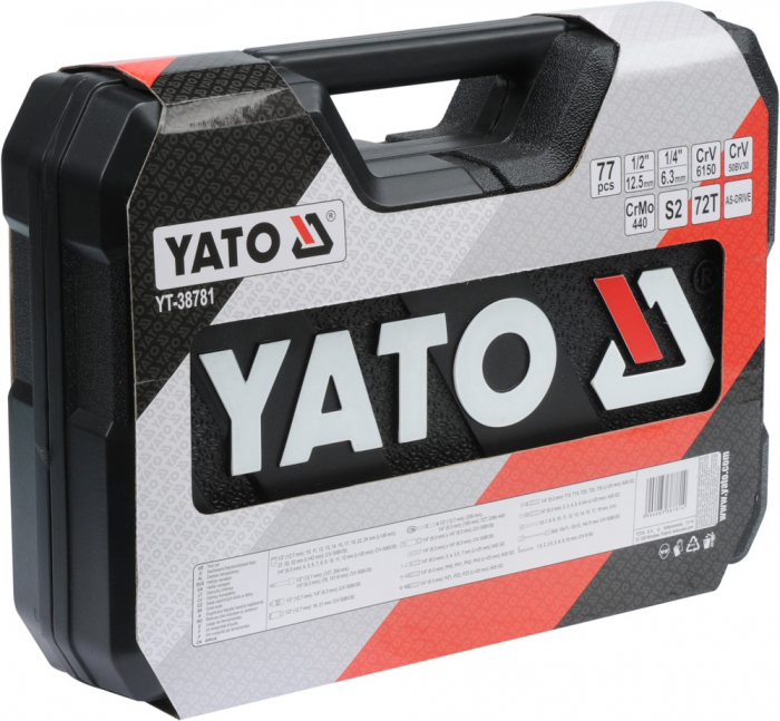 Trusa tubulare YATO 1/4-1/2 CrV 77pcs [2]
