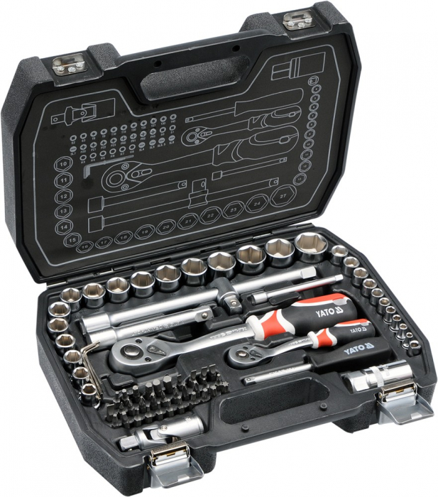 Trusa tubulare YATO 1/4-1/2 CrV 72pcs [2]